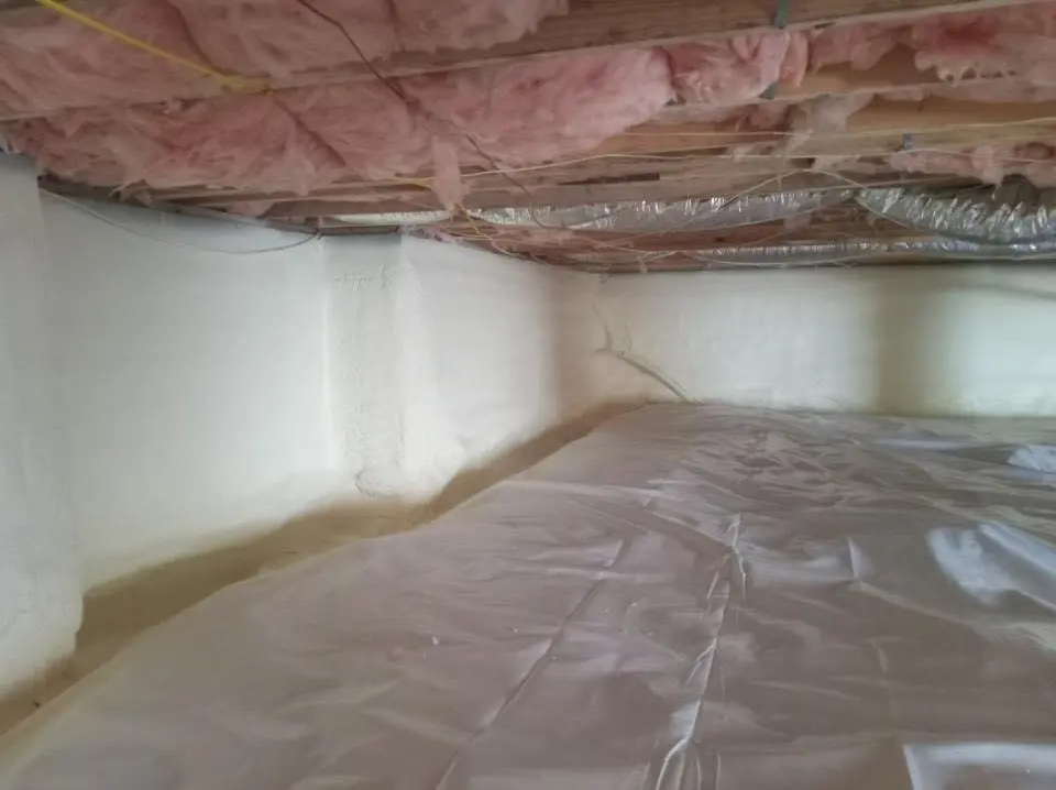 Crawl space encapsulation with closed-cell spray foam for Roof Waterproofing in Columbiana
